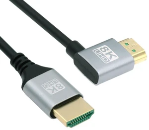 AJMRTC HDMI 2.1 Cable 0.5M, 90 Degree Right Angled HDMI Type A Male to Male Cord, High Speed 48Gbps, Support 8K@60Hz, 4K@120Hz, HDR, eARC, HDTV, Monitor, Gaming Console, Projector