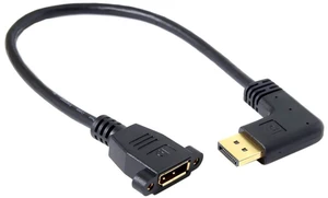 AJMRTC 4K DisplayPort 1.2 Extension Cable, 0.98FT DP Male to Female 90 Degree Right Angled Cord, DP Extender Cable with Screw Holes for Desktop GPU, Monitor, Video Display Connection AJMRTC 4K DisplayPort 1.2 Extension Cable, 0.98FT DP Male to Female 90 Degree Right Angled Cord, DP Extender Cable with Screw Holes for Desktop GPU, Monitor, Video Display Connection