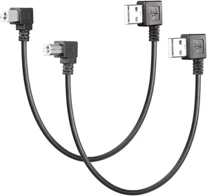 AJMRTC 90 Degree USB A to B Cable 1FT, Left Angled USB Type A Male to Left & Right Angle USB B Male Cord, USB 2.0 Short Data Transfer Cable for Printer, Scanner, MIDI Controller AJMRTC 90 Degree USB A to B Cable 1FT, Left Angled USB Type A Male to Left & Right Angle USB B Male Cord, USB 2.0 Short Data Transfer Cable for Printer, Scanner, MIDI Controller