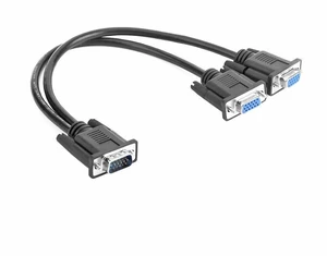 AJMRTC VGA Y Splitter Cable, VGA Male to Dual VGA Female Adapter Cord, 1 to 2 VGA Splitter for Connecting Two VGA Monitors to One VGA Output Port, Supports VGA Signal Duplication for PC, Projector AJMRTC VGA Y Splitter Cable, VGA Male to Dual VGA Female Adapter Cord, 1 to 2 VGA Splitter for Connecting Two VGA Monitors to One VGA Output Port, Supports VGA Signal Duplication for PC, Projector