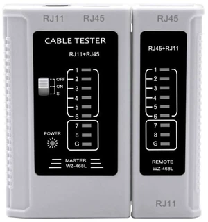 AJMRTC RJ45 Network Cable Tester, Ethernet LAN Wire Test Tool for RJ45 Ethernet and RJ11 Telephone Cables, Detachable Remote Unit, LED Indicator Checks Continuity, Open, Short & Crossed Wires for Netw AJMRTC RJ45 Network Cable Tester, Ethernet LAN Wire Test Tool for RJ45 Ethernet and RJ11 Telephone Cables, Detachable Remote Unit, LED Indicator Checks Continuity, Open, Short & Crossed Wires for Netw