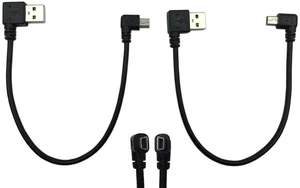 AJMRTC 9 Inch Mini USB Cable Combo, Right Angle & Left Angle Mini USB Male to USB Type A Cord, 2 Pack 9" Mini USB 2.0 Cable for Digital Camera, GPS, Dash Cam and Old Mini USB Devices AJMRTC 9 Inch Mini USB Cable Combo, Right Angle & Left Angle Mini USB Male to USB Type A Cord, 2 Pack 9" Mini USB 2.0 Cable for Digital Camera, GPS, Dash Cam and Old Mini USB Devices