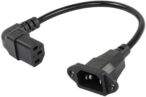 AJMRTC 0.3M Up Angle IEC 320 C13 Female to C14 Male Panel Mount Power Cable, 90 Degree Upward Angled C13 to C14 AC Extension Cord for Server, PC Chassis, Power Supply AJMRTC 0.3M Up Angle IEC 320 C13 Female to C14 Male Panel Mount Power Cable, 90 Degree Upward Angled C13 to C14 AC Extension Cord for Server, PC Chassis, Power Supply
