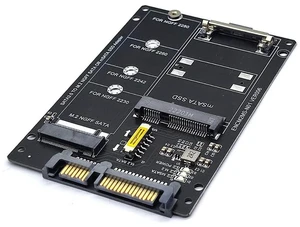 AJMRTC NGFF M.2 B+M Key & mSATA to SATA3 Adapter Card, M2 SSD to 6Gbps SATA Interface Converter Board for Desktop PC Storage Upgrade