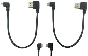 AJMRTC 9 Inch USB 2.0 Micro USB Cable, Left & Right Angle 5Pin Micro USB Male to USB Type A Male Cord, Dual Angled Short Cable for Android Phone, Camera, GPS AJMRTC 9 Inch USB 2.0 Micro USB Cable, Left & Right Angle 5Pin Micro USB Male to USB Type A Male Cord, Dual Angled Short Cable for Android Phone, Camera, GPS