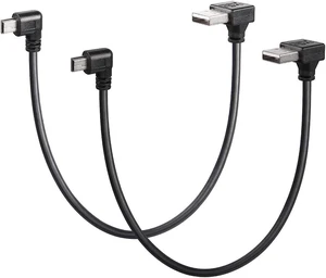 AJMRTC 90 Degree Mini USB Short Cable, 1ft Up Angle USB 2.0 Type A Male to Right Angle Mini B Male Cord, L-shaped Mini USB Cable for Dash Cam, GPS Navigator, Digital Camera, MP3 Player, Old Portable AJMRTC 90 Degree Mini USB Short Cable, 1ft Up Angle USB 2.0 Type A Male to Right Angle Mini B Male Cord, L-shaped Mini USB Cable for Dash Cam, GPS Navigator, Digital Camera, MP3 Player, Old Portable