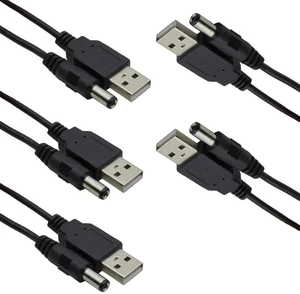 AJMRTC 5Pcs USB 2.0 A Male to DC 5.5x2.1mm Barrel Jack Power Cable, USB Type A Male to DC 5.5mm x 2.1mm 5V DC Charging Cord, USB to DC5521 Power Wire for LED Strip, Router, CCTV Camera, Portable DC AJMRTC 5Pcs USB 2.0 A Male to DC 5.5x2.1mm Barrel Jack Power Cable, USB Type A Male to DC 5.5mm x 2.1mm 5V DC Charging Cord, USB to DC5521 Power Wire for LED Strip, Router, CCTV Camera, Portable DC
