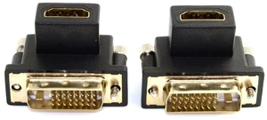 AJMRTC 2 Pack HDMI to DVI Adapter, 90 Degree Angled DVI Male to HDMI Female Gold Plated Bidirectional Converter, DVI HDMI Connector for HDTV, Monitor, Desktop Computer, Graphics Card, Projector AJMRTC 2 Pack HDMI to DVI Adapter, 90 Degree Angled DVI Male to HDMI Female Gold Plated Bidirectional Converter, DVI HDMI Connector for HDTV, Monitor, Desktop Computer, Graphics Card, Projector