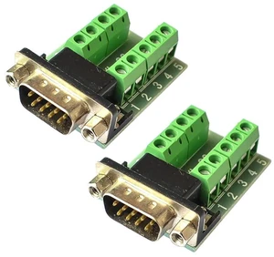 AJMRTC 2Pcs DB9 Male RS232 to Terminal Block Adapter, DB9 Serial Port to Screw Terminal Connector Converter for PLC, Industrial Controller, Serial Communication Wiring AJMRTC 2Pcs DB9 Male RS232 to Terminal Block Adapter, DB9 Serial Port to Screw Terminal Connector Converter for PLC, Industrial Controller, Serial Communication Wiring