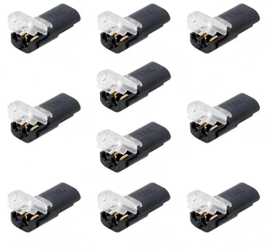 AJMRTC 10 Pack Dual Wire Solderless Terminal Adapter, Tool-Free Quick Connect Cable Extension Connector for 18-22AWG LED Strip Light, Reusable Splice Terminal for Low Voltage LED Wiring Project AJMRTC 10 Pack Dual Wire Solderless Terminal Adapter, Tool-Free Quick Connect Cable Extension Connector for 18-22AWG LED Strip Light, Reusable Splice Terminal for Low Voltage LED Wiring Project