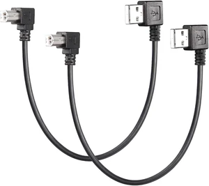 AJMRTC 90 Degree USB 2.0 Type A to Type B Cable, 1FT Left & Right Angle USB Printer Cord, High Speed 480Mbps Elbow USB Cable for Printer, Scanner, MIDI Controller, 3D Printer AJMRTC 90 Degree USB 2.0 Type A to Type B Cable, 1FT Left & Right Angle USB Printer Cord, High Speed 480Mbps Elbow USB Cable for Printer, Scanner, MIDI Controller, 3D Printer
