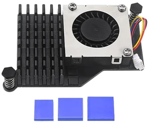 AJMRTC Raspberry Pi 5 Active Cooler, Black Aluminum Radiator with PWM Blower Fan, Pre-applied Thermal Pads, Cooling Heatsink Compatible with Raspberry Pi 5 4GB / 8GB Model for Heavy Load, Video Decodi AJMRTC Raspberry Pi 5 Active Cooler, Black Aluminum Radiator with PWM Blower Fan, Pre-applied Thermal Pads, Cooling Heatsink Compatible with Raspberry Pi 5 4GB / 8GB Model for Heavy Load, Video Decodi