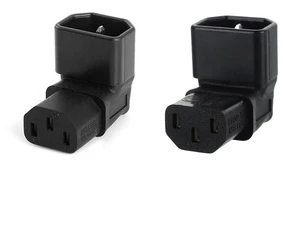AJMRTC 2 Pack IEC 320 C14 Male to Up & Down 90 Degree Right Angled C13 Female Power Adapter, 10A 250V AC Extension Converter for PDU, UPS, Server, Monitor, Desktop PC, Wall Mount TV Cable Management AJMRTC 2 Pack IEC 320 C14 Male to Up & Down 90 Degree Right Angled C13 Female Power Adapter, 10A 250V AC Extension Converter for PDU, UPS, Server, Monitor, Desktop PC, Wall Mount TV Cable Management