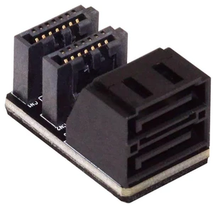 AJMRTC Dual SATA 7Pin Male to 7Pin Female Vertical 90 Degree Angled Adapter, Low Profile SATA Expansion Converter for Desktop Motherboard, 2.5" SSD, HDD, Internal Storage Cable Management AJMRTC Dual SATA 7Pin Male to 7Pin Female Vertical 90 Degree Angled Adapter, Low Profile SATA Expansion Converter for Desktop Motherboard, 2.5" SSD, HDD, Internal Storage Cable Management