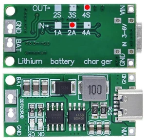 AJMRTC 2Pcs USB Type-C to 8.4V 12.6V 16.8V Step-Up Boost Module, 2S 3S 4S LiPo Charger Board, 4S Max 2A Output, Lithium Polymer Battery Charging Converter for RC Model, Battery Pack DIY AJMRTC 2Pcs USB Type-C to 8.4V 12.6V 16.8V Step-Up Boost Module, 2S 3S 4S LiPo Charger Board, 4S Max 2A Output, Lithium Polymer Battery Charging Converter for RC Model, Battery Pack DIY