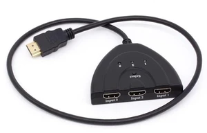AJMRTC 3 in 1 Out HDMI Switch Splitter Adapter Cable, HDMI Manual Switcher Selector, Support 4K@30Hz, 3D, HDR, Plug and Play for HDTV, Monitor, Projector, Game Console, Blu-Ray Player, Laptop Media AJMRTC 3 in 1 Out HDMI Switch Splitter Adapter Cable, HDMI Manual Switcher Selector, Support 4K@30Hz, 3D, HDR, Plug and Play for HDTV, Monitor, Projector, Game Console, Blu-Ray Player, Laptop Media