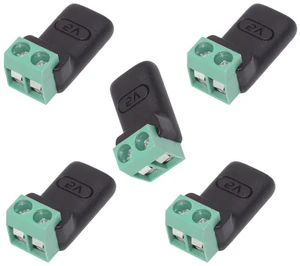 AJMRTC 5 Pack USB C 2Pin Solderless Socket, 5V 3A Power Only Charging Connector Terminal Block, DIY Charging Port for Non-Smart Devices, Toys, Small Appliances AJMRTC 5 Pack USB C 2Pin Solderless Socket, 5V 3A Power Only Charging Connector Terminal Block, DIY Charging Port for Non-Smart Devices, Toys, Small Appliances