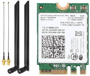 AJMRTC 7260NGW AC 1200Mbps M.2 NGFF WiFi Network Card, 2.4G & 5G Dual Band, Bluetooth 4.0 Combo B Module for Laptop Desktop Upgrade AJMRTC 7260NGW AC 1200Mbps M.2 NGFF WiFi Network Card, 2.4G & 5G Dual Band, Bluetooth 4.0 Combo B Module for Laptop Desktop Upgrade