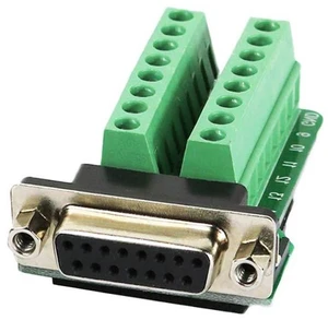 AJMRTC DB15 Female Breakout Board, DB15 D-SUB Female to Screw Terminal Adapter, Solder-Free DB15 Connector Wiring Terminal Block for CNC, Industrial Control, Serial Signal Debugging and Circuit Testin AJMRTC DB15 Female Breakout Board, DB15 D-SUB Female to Screw Terminal Adapter, Solder-Free DB15 Connector Wiring Terminal Block for CNC, Industrial Control, Serial Signal Debugging and Circuit Testin
