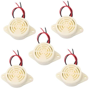 AJMRTC 5Pcs SFM-27 Electronic Alarm Buzzer, 95dB High Decibel Continuous Beep Sound, 3V-24V Wide Voltage 12V Active Piezo Buzzer for Security Alarm, DIY Circuit, Industrial Prompt AJMRTC 5Pcs SFM-27 Electronic Alarm Buzzer, 95dB High Decibel Continuous Beep Sound, 3V-24V Wide Voltage 12V Active Piezo Buzzer for Security Alarm, DIY Circuit, Industrial Prompt