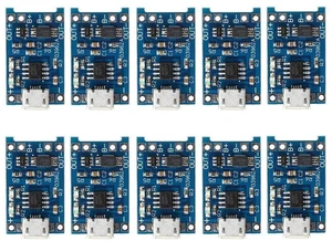 AJMRTC 10Pcs TP4056 Lithium Battery Charging Module, 5V 1A Linear Charger Board, 18650 Li-ion Battery Charging Controller with Overcharge Over-Discharge Short Circuit Protection for Power Bank, DIY AJMRTC 10Pcs TP4056 Lithium Battery Charging Module, 5V 1A Linear Charger Board, 18650 Li-ion Battery Charging Controller with Overcharge Over-Discharge Short Circuit Protection for Power Bank, DIY