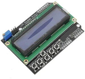 AJMRTC 1602 LCD Keypad Shield, 16x2 Character LCD Expansion Board, Blue Backlight, 4.5-5.5V, HD44780 Display with 5 Navigation Keys for Microcontroller DIY Projects AJMRTC 1602 LCD Keypad Shield, 16x2 Character LCD Expansion Board, Blue Backlight, 4.5-5.5V, HD44780 Display with 5 Navigation Keys for Microcontroller DIY Projects