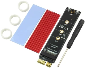 AJMRTC PCIe 3.0 X1 to M.2 M Key NVMe SSD Adapter Card, PCI Express M.2 Riser Card with Red Heatsink, Support 2230 2242 2260 2280 NVMe SSD, Plug and Play for Desktop PC Storage Expansion AJMRTC PCIe 3.0 X1 to M.2 M Key NVMe SSD Adapter Card, PCI Express M.2 Riser Card with Red Heatsink, Support 2230 2242 2260 2280 NVMe SSD, Plug and Play for Desktop PC Storage Expansion