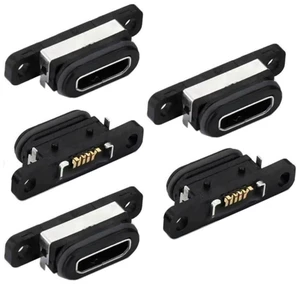 AJMRTC 5 Pack Micro USB 2.0 Micro B 5Pin Female Socket, Waterproof Dustproof Panel Mount DIY Soldering Connector Port for Device Repair, Charging & Data Transmission AJMRTC 5 Pack Micro USB 2.0 Micro B 5Pin Female Socket, Waterproof Dustproof Panel Mount DIY Soldering Connector Port for Device Repair, Charging & Data Transmission