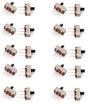 AJMRTC 20Pcs SS-12D00 Vertical Slide Switch, 1P2T SPDT 3Pin Mini Toggle Switch, 2 Position DIP PCB Mount Sliding Switch for Electronic DIY, Circuit Control
