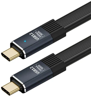 AJMRTC USB4 Flat Type-C to Type-C Cable, Compatible with Thunderbolt 3 & Thunderbolt 4, 20Gbps Data Transfer, 100W PD Fast Charging, 8K/5K/4K@60Hz Video Output, 0.8M Flat Cord for Docking Station, SSD AJMRTC USB4 Flat Type-C to Type-C Cable, Compatible with Thunderbolt 3 & Thunderbolt 4, 20Gbps Data Transfer, 100W PD Fast Charging, 8K/5K/4K@60Hz Video Output, 0.8M Flat Cord for Docking Station, SSD