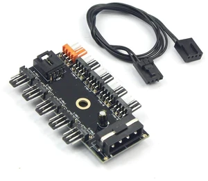 AJMRTC 1-to-10 PWM Fan Hub Splitter, 12V 4-Pin PWM SATA Powered Fan Speed Controller with LED Indicator, Independent Fan Management for Mini PC, Desktop Chassis, Water Cooling & Multi-Fan Setup AJMRTC 1-to-10 PWM Fan Hub Splitter, 12V 4-Pin PWM SATA Powered Fan Speed Controller with LED Indicator, Independent Fan Management for Mini PC, Desktop Chassis, Water Cooling & Multi-Fan Setup