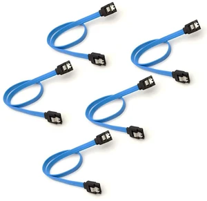 AJMRTC 5-Pack SATA 3.0 6Gbps Data Cable, 40CM Dual Straight 7Pin SATA III Cord, Backward Compatible SATA2.0, Blue Hard Drive SSD Data Cable with Locking Latch for Motherboard, HDD, SSD, Optical Drive AJMRTC 5-Pack SATA 3.0 6Gbps Data Cable, 40CM Dual Straight 7Pin SATA III Cord, Backward Compatible SATA2.0, Blue Hard Drive SSD Data Cable with Locking Latch for Motherboard, HDD, SSD, Optical Drive