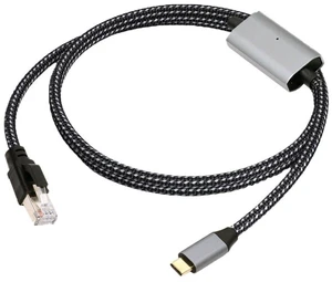 AJMRTC USB 3.1 Gen2 Type-C to RJ45 Gigabit Ethernet Cable, ASIX AX88179 Chipset, CAT7 Nylon Braided 1.2M LAN Network Cord, 10/100/1000Mbps, for Laptop, Mini PC, NAS, Switch AJMRTC USB 3.1 Gen2 Type-C to RJ45 Gigabit Ethernet Cable, ASIX AX88179 Chipset, CAT7 Nylon Braided 1.2M LAN Network Cord, 10/100/1000Mbps, for Laptop, Mini PC, NAS, Switch