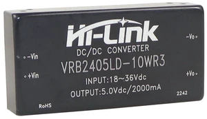 AJMRTC 10D2405B Isolated DC-DC Converter Module, 10W 24V to 5V 2000mA, 1500V Isolation, 1836V 2:1 Wide Input, DIP Through Hole Switching Power Module for Industrial Control, Instrument, Embedded Syst