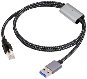 AJMRTC USB 3.0 to RJ45 Gigabit Ethernet Adapter Cable with AX88179 Chipset, 1000Mbps CAT7 Nylon Braided LAN Network Cord 1.2M for Laptop, PC, Game Console AJMRTC USB 3.0 to RJ45 Gigabit Ethernet Adapter Cable with AX88179 Chipset, 1000Mbps CAT7 Nylon Braided LAN Network Cord 1.2M for Laptop, PC, Game Console