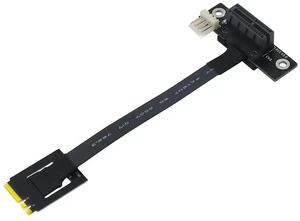 AJMRTC M.2 NGFF Dual Key A-E to PCI-E 1X Riser Cable, 270° Bend 20cm Extension Adapter with 4Pin FDD Power Connector, for M.2 A-E Key 2230 WiFi / Bluetooth Module, Mini PC Expansion AJMRTC M.2 NGFF Dual Key A-E to PCI-E 1X Riser Cable, 270° Bend 20cm Extension Adapter with 4Pin FDD Power Connector, for M.2 A-E Key 2230 WiFi / Bluetooth Module, Mini PC Expansion