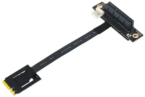 AJMRTC M.2 NGFF Key A+E to PCIe Riser Adapter Cable, 270 Degree 20CM Extension Cord with 4Pin FDD Power Connector, Supports M.2 2230 A+E Slot to PCIe X1/X4/X8/X16 Card