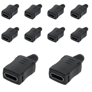 AJMRTC 10 Pack USB 2.0 Type-C 4Pin Female Solder Connector, DIY Repair Replacement Socket Port, Solderable Adapter for OD 3.0mm Cable, USB-C Jack for Cable Making and Electronic DIY AJMRTC 10 Pack USB 2.0 Type-C 4Pin Female Solder Connector, DIY Repair Replacement Socket Port, Solderable Adapter for OD 3.0mm Cable, USB-C Jack for Cable Making and Electronic DIY
