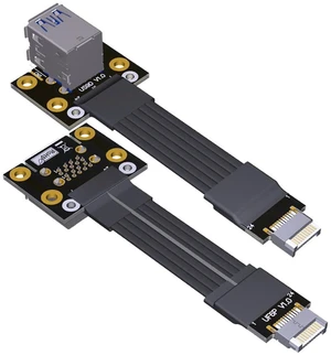AJMRTC USB3.0 Dual Type-A Female to Type-E B-Key 24Pin Male Motherboard Front Panel Adapter Cable, Internal Chassis USB Converter for PC Case Front I/O Upgrade AJMRTC USB3.0 Dual Type-A Female to Type-E B-Key 24Pin Male Motherboard Front Panel Adapter Cable, Internal Chassis USB Converter for PC Case Front I/O Upgrade