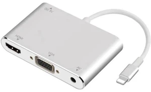 AJMRTC Lightning to HDMI VGA Adapter Digital AV Converter, 2-in-1 Video Display Cable for Apple iPhone iPad, Support 1080P HD Output to Monitor Projector TV AJMRTC Lightning to HDMI VGA Adapter Digital AV Converter, 2-in-1 Video Display Cable for Apple iPhone iPad, Support 1080P HD Output to Monitor Projector TV