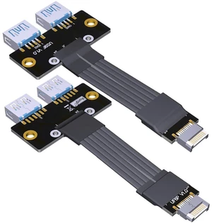 AJMRTC USB3.0 Dual Type-A Female to Type-E B-Key 24Pin Male Adapter Cable, Internal Motherboard Front Panel Converter for Desktop PC Case Modding AJMRTC USB3.0 Dual Type-A Female to Type-E B-Key 24Pin Male Adapter Cable, Internal Motherboard Front Panel Converter for Desktop PC Case Modding