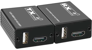 AJMRTC 30M HDMI KVM Extender Over Single Cat6 Ethernet Cable, HDMI to RJ45 Transmitter Receiver Kit, 1080P@60Hz Video + USB Keyboard Mouse Extension for PC, NVR, DVR, Monitor
