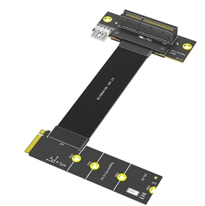 AJMRTC PCIe 4.0 X4 to M.2 Key M Extension Cable, 20cm, 270° Right Angle M Key Connector, Compatible with PCIe4.0 NVMe 2280 SSD for Desktop PC Storage Relocation AJMRTC PCIe 4.0 X4 to M.2 Key M Extension Cable, 20cm, 270° Right Angle M Key Connector, Compatible with PCIe4.0 NVMe 2280 SSD for Desktop PC Storage Relocation