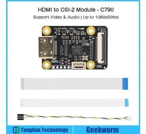AJMRTC C790 HDMI to CSI-2 Adapter Module, Supports Video & I2S Audio, Up to 1080P@60fps HDMI Input, MIPI CSI2 Capture Board for Raspberry Pi 5, 4B, 3B+, Zero, CM4 AJMRTC C790 HDMI to CSI-2 Adapter Module, Supports Video & I2S Audio, Up to 1080P@60fps HDMI Input, MIPI CSI2 Capture Board for Raspberry Pi 5, 4B, 3B+, Zero, CM4