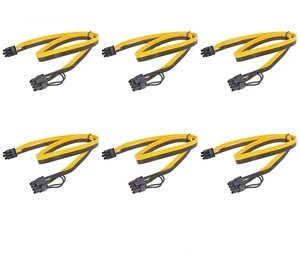 AJMRTC 6PCS PCIe 6Pin to 6+2Pin GPU Power Cable, 8Pin to 6Pin PCI Express Graphics Card Power Converter Cord, Male to Male for Server BTC Miner Converter Board, 60cm Length AJMRTC 6PCS PCIe 6Pin to 6+2Pin GPU Power Cable, 8Pin to 6Pin PCI Express Graphics Card Power Converter Cord, Male to Male for Server BTC Miner Converter Board, 60cm Length