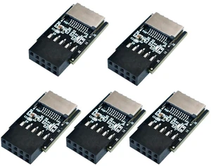 AJMRTC 5pcs USB 2.0 9Pin Front Panel Header to Type-E Internal Adapter, 480Mbps, 5V Power LED Indicator, A-Key Type-E Converter for PC Case USB-C Front Panel Upgrade AJMRTC 5pcs USB 2.0 9Pin Front Panel Header to Type-E Internal Adapter, 480Mbps, 5V Power LED Indicator, A-Key Type-E Converter for PC Case USB-C Front Panel Upgrade