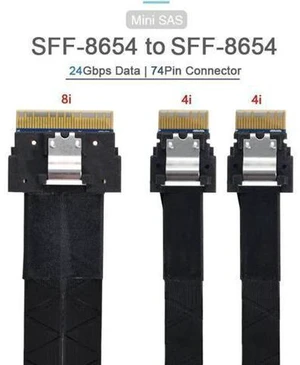 AJMRTC SFF-8654 8i 74Pin Male to Dual SFF-8654 4i 38Pin Male Slimline SAS Breakout Cable, PCIe Gen4 Ultraport SlimSAS Fanout Cable for Server HBA RAID Backplane Storage Connection