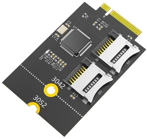 AJMRTC M.2 NGFF Key B to Dual Micro SD TF Card Reader Adapter, USB Bus 480Mbps, Supports 3042 3052 M.2 B Key WWAN Slot for Laptop Embedded PC Storage Expansion AJMRTC M.2 NGFF Key B to Dual Micro SD TF Card Reader Adapter, USB Bus 480Mbps, Supports 3042 3052 M.2 B Key WWAN Slot for Laptop Embedded PC Storage Expansion