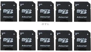 AJMRTC 10Pcs Micro SD TF to SDHC SDXC Memory Card Adapter, Black Micro TransFlash to Standard SD Card Converter, Gold Plated Contacts for Camera Card Reader Laptop AJMRTC 10Pcs Micro SD TF to SDHC SDXC Memory Card Adapter, Black Micro TransFlash to Standard SD Card Converter, Gold Plated Contacts for Camera Card Reader Laptop