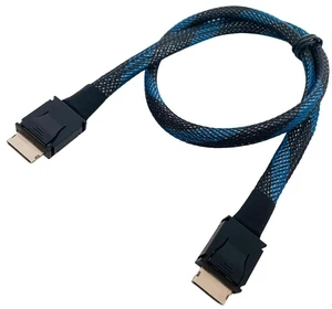 AJMRTC PCIe 4.0 x4 SFF-8611 to SFF-8611 OCuLink Extension Cable, SAS-4 24Gbps Full Function 4i OCuLink Cord, 30cm for Server HBA JBOD NVMe Storage & eGPU Build